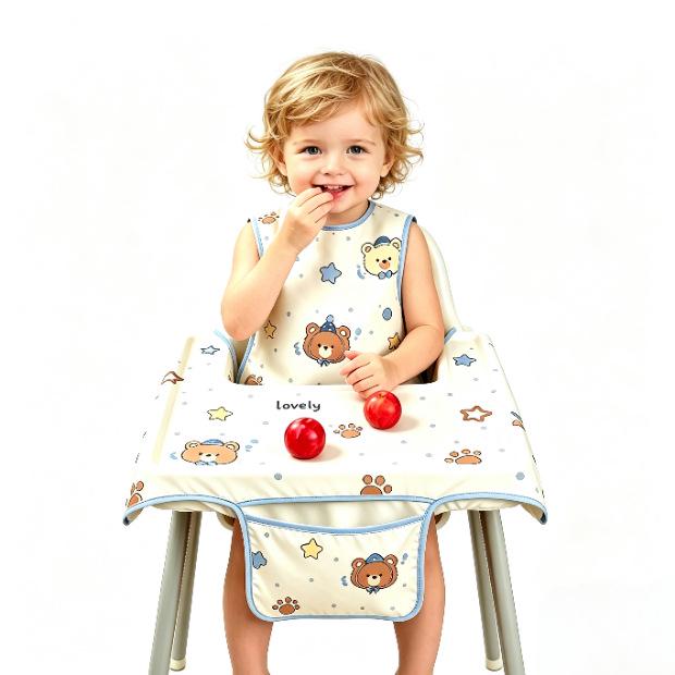 Children's Waterproof High Chair Food Bib Coverall