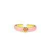 Cream Sea Blue Oil Drop Pink Enamel Love Zir*****Pen Ring Niche High-End Temperament Light Luxury Ring Woman