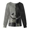 Women's Casual Fashion Long Sleeve Standing Collar Single Breasted Halloween Print Workwear Jacket Tops