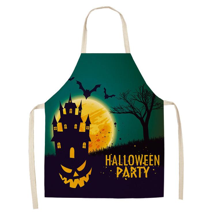 Halloween Apron Print Sleeveless Anime Kitchen Apron Cooking Dirty Waterproof