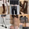 New Cotton Knee-high Socks Keep Warm Solid Color Thigh High Stockings Balletcore Lace Thigh High Socks Autumn Winter
