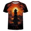 New 3D printed fashion trend multifunctional round neck short sleeved Halloween T-shirt top
