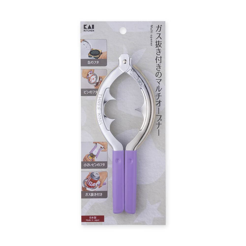 KAI Opener voor Flessen en Plastic Functie Opent Deksel en Gas Gemaakt in Japan door KAI DH8143 Multifunctionele Flessen 4-in-1 - Deksels, Hefs, Ontgrendelt.