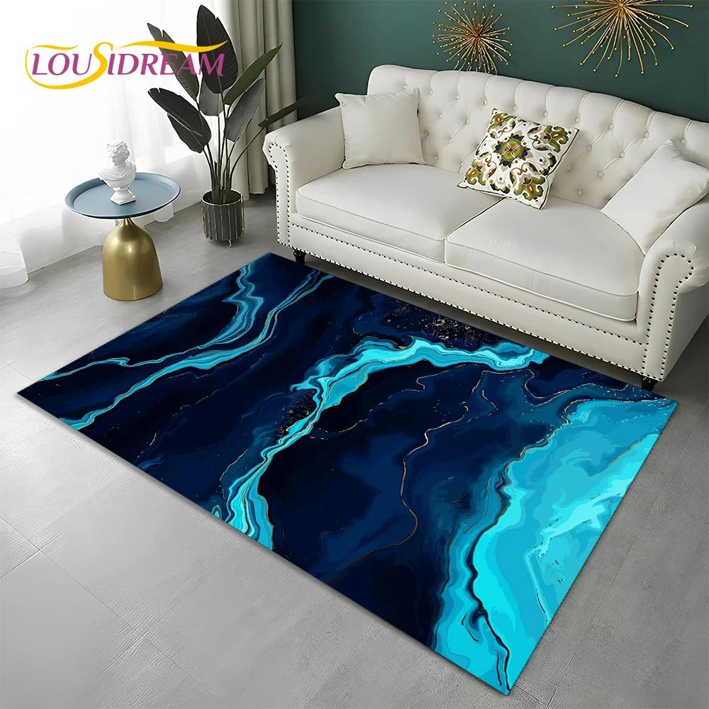 Green Gold Blue Black Marble Nordic Carpet Rug for Home Living Room Bedroom Sofa Doormat Decor,kid Area Rug Non-slip Floor Mat