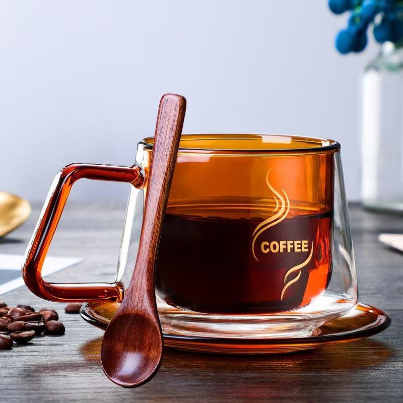 Kaffeetasse aus Borosilikatglas mit hohem Wert, Wärmeisolierung, doppelwandiges Glas, kreativ, transparent, Hochtemperatur-Wasserglas, Hitzebeständigkeit