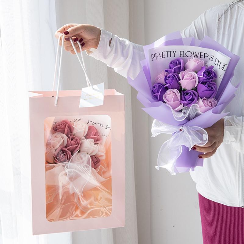 Finished Soap Roses Bouquet Mother'S Day Gifts Artificial Rose Bouquet Party Decor Supplies Wedding Birthday Graduation Gifts