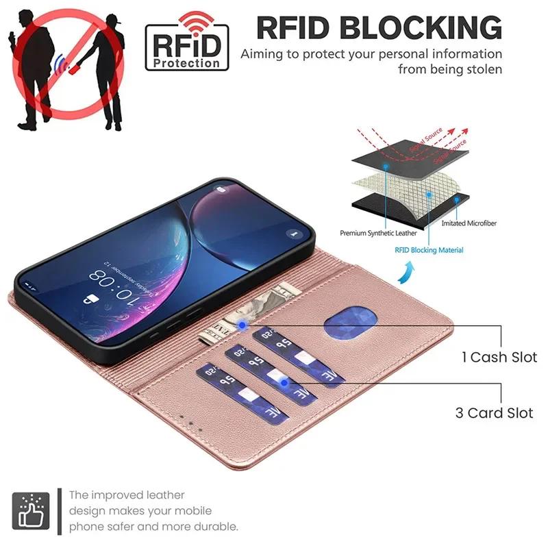 Anti-theft RFID Case for TECNO SPARK 20 Pro+ Coque Wallet Flip Leather Protective Cover