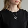 Butterfly charm pendant - 925 silver amethyst gemstone pendant, gift for daughter