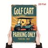 Vintage Metal Golf Cart Parking Sign 8x12 Retro Garage Man Cave Decor