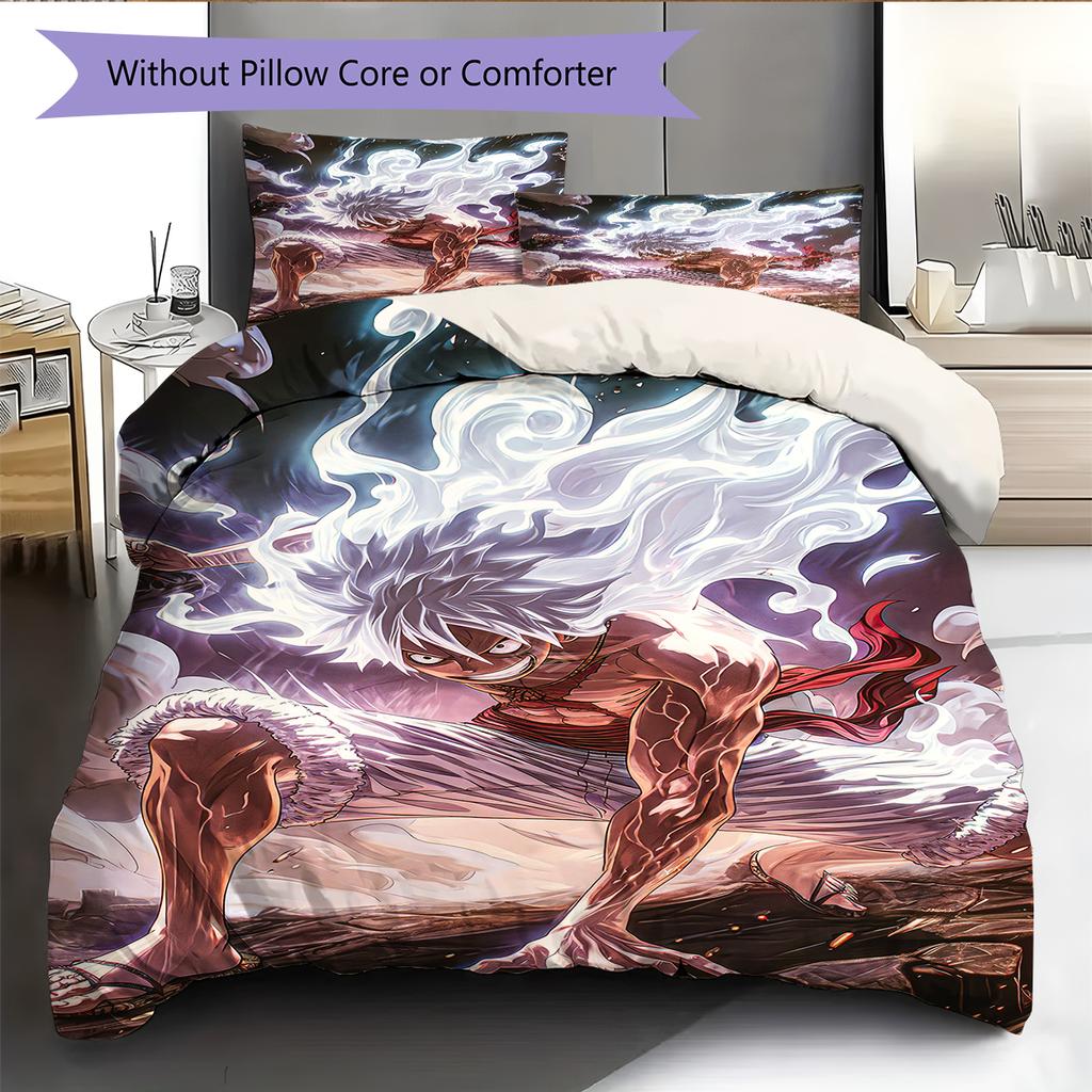 Cartoon Pattern Bedding Quilt Set Quilt Cover Pillowcase Home Decoration Birthday Gift (1 * Duvet Cover + 2 * Pillowcase, Without Core)