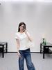 26 Early Spring High-Quality Underwire Short-Sleeve Triangle Logo Slimming Cotton T-Shirt - White Trendy Brand