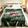 Floral Garden Theme Soft Blanket Personalized Custom Name Text Print Warm Blanket Home Sofa Bedroom Decor