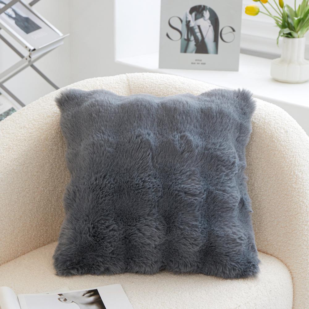 Business Gifts Souvenir PV Bubble Velvet Bedside Soft Bag Backrest Plush Square Cushion Leather Pillow