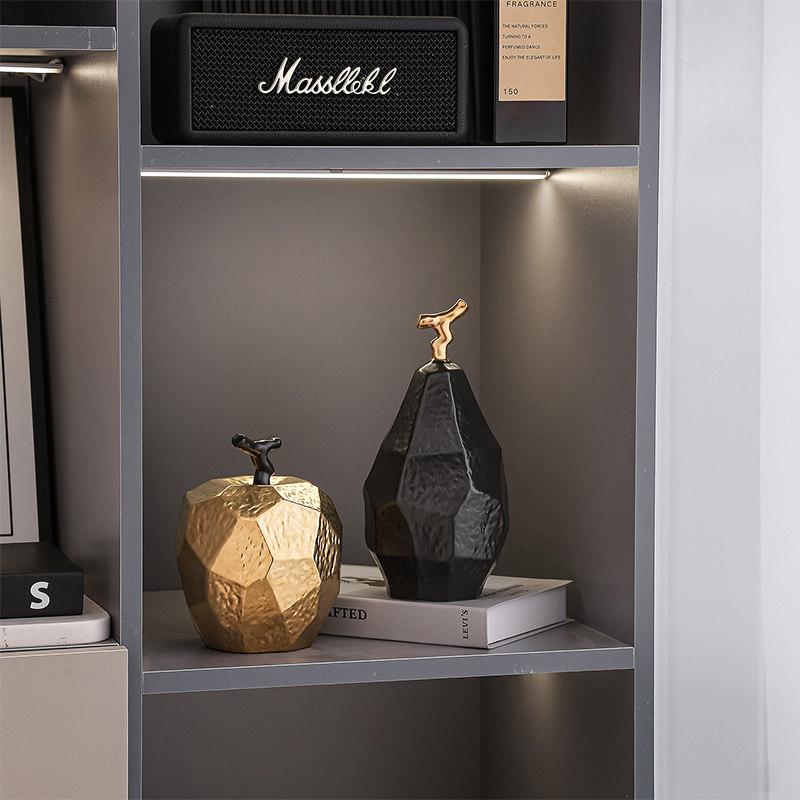 Medieval-style Geometric Apple Ceramic Desktop Ornament-Sophisticated Niche Decor for Living Room Entryway Bedroom Home
