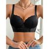 Roter floraler Spitzen-Balkonett-BH mit breiten Trägern und Bügeln Push-Up-Bralette für den täglichen Gebrauch