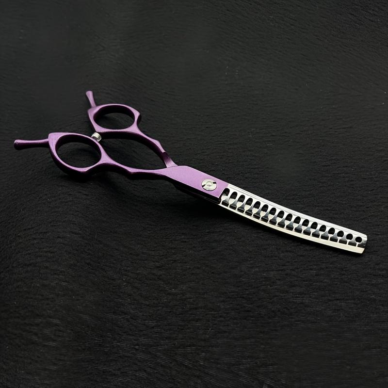 7inch Curved Chunkers Shears Stainless Steel Dog Grooming Scissors, Special Designed Pet Scissors