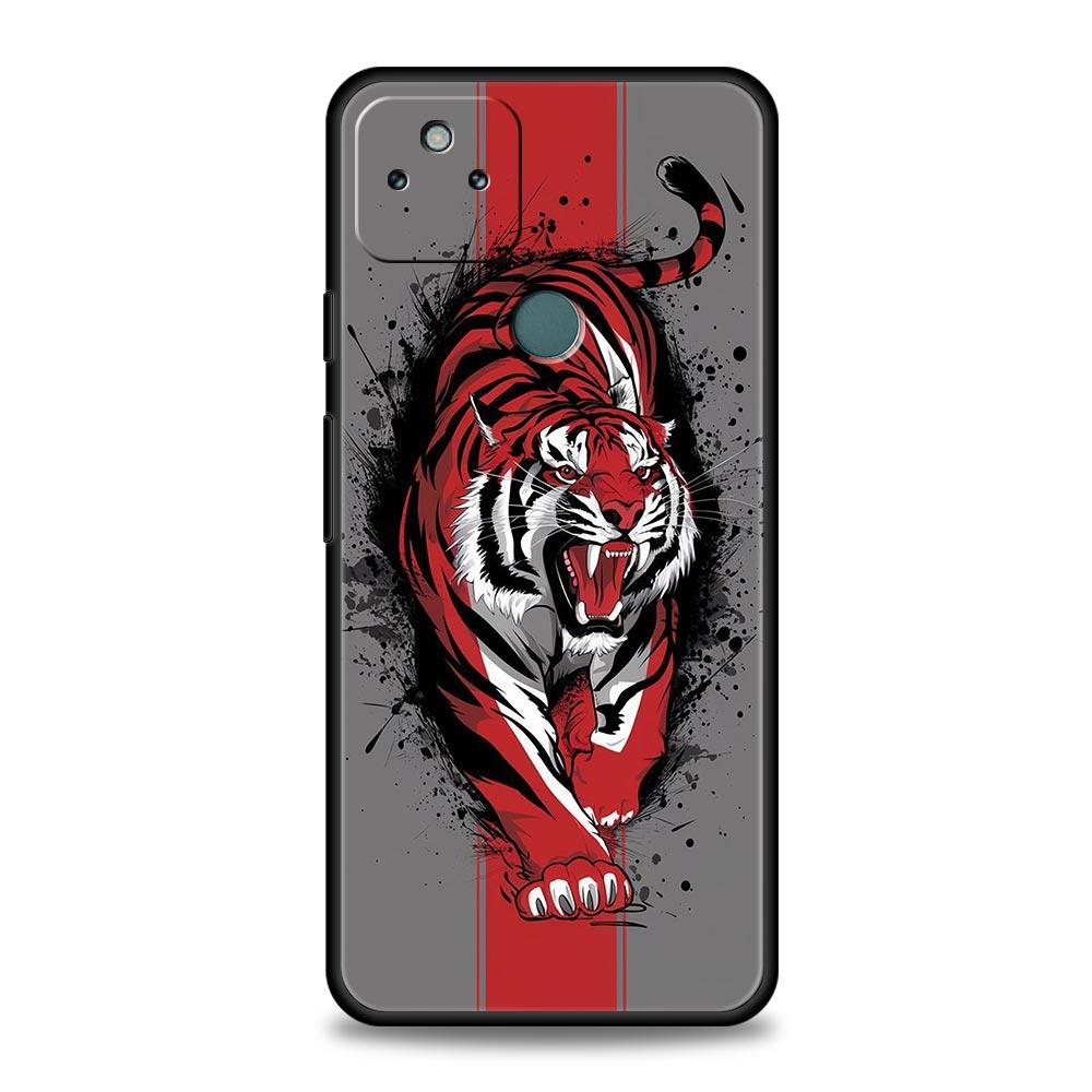 Phone Case Cover for Google Pixel 10 9 8 7 6 7A 6A Pro Shockproof Soft TPU 10 9 Pro XL Shell Capas Fundas Cartoon Tiger Pattern