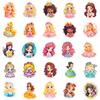 50 Cute Princess Children's Stickers Car Mobile Phone School Bag Pen Box Decoration Stickers Waterproof Stationery Creative Stickers