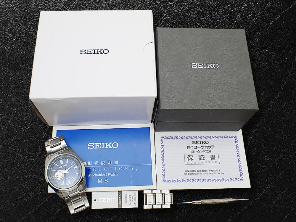 Seiko Selection SCVE051 Cal.4R38A SS Open-Heart Blue Dial Automatic with Box and Papers Used