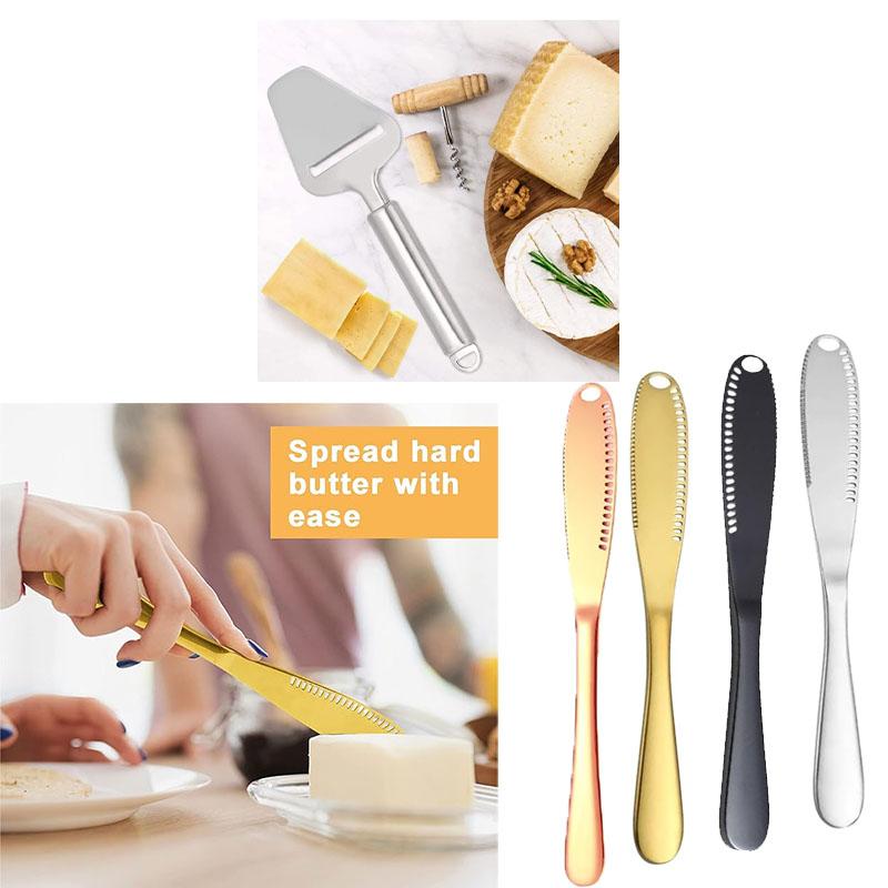 Stainless Steel Butter Knife Multifunctional Butter Spreader Curler Slicer Kitchen Perfection Ideal for Spreading and Slicing