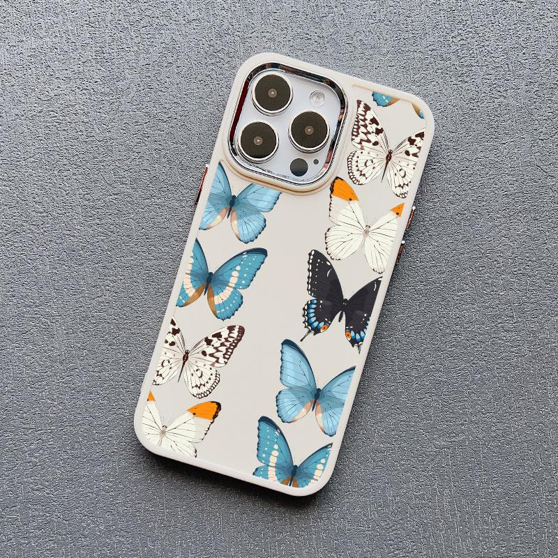 Animal Chromatic Colour Butterfly Print Silicone Phone Case For iPhone 13 12 Mini 11 Pro Max 16 15 14 Plus Pro Max XR XS X Cover