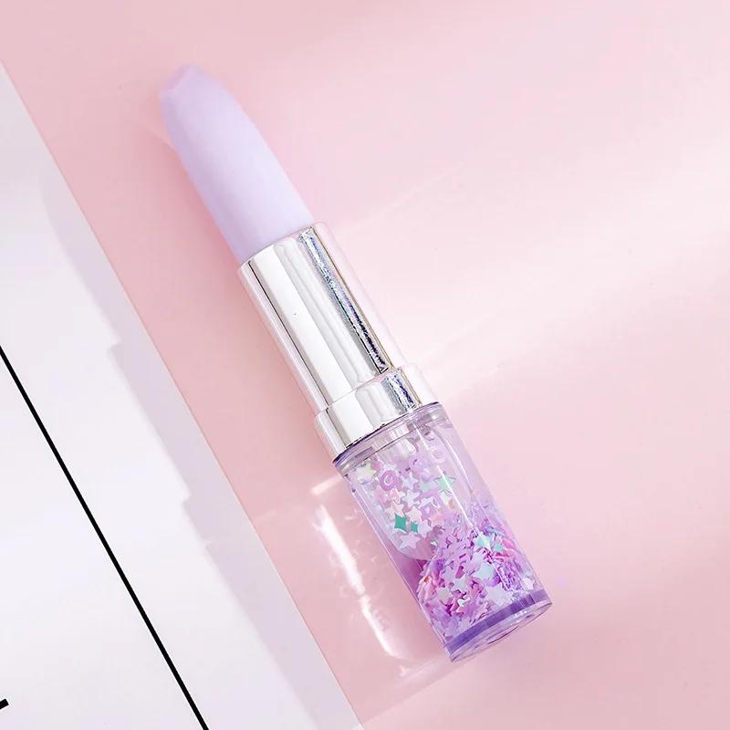 Creative Lipstick Shape Glitter Gel Pen Quicksand 0.5mm Signature School Office Writing Supplies Japanese Stationery