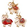 Set di Ornamenti Appesi Capra Brillante Decorazione Animale Piatta 2D da Appendere Decorazione Festa Festiva