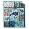Turtle Blanket Gift Vintage Marine Animal Theme Decorative Flannel Blanket