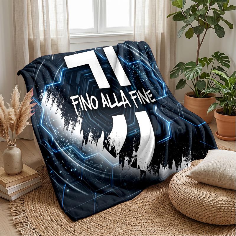 Juventus FC Theme Blanket Soft Flannel Blanket Plush Throw Blanket Cozy Sofa Bed Blanket for Home Decor