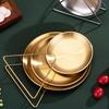 Fruit Cake Dish Round Plate Stainless Steel Spit Bone Dish Dining Table Garbage Plate Household Snacks Fruit Plate