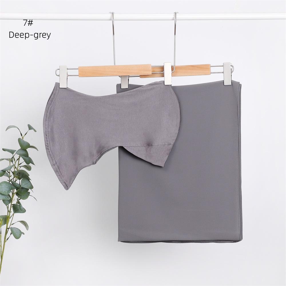 Elegant Elastic Instant Hijab Solid Color Chiffon Hijab Set Women's Modal Pullover Bandana Thin Breathable Soft Cozy Scarf