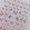 2Pcs Kawaii Butterfly Nail Stickers Luxury Glitter Shell Aurora Nail Artdecorations Decals Diy Manicure Slider Foil