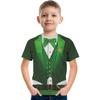 Summer Round Neck 3D False Two-piece Printed Top Role Playing Costume Fashionable Casual Short Sleeved Children's Boy T-shirts