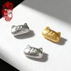 Sterling Silver Cat Spacer Beads for DIY Bracelet and Rope Accessories - Cute Handmade Jewelry