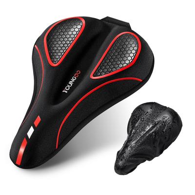 YOUNGDO Fietszadel Extra Dik Memory Foam Kussen met Waterdichte Comfortabel voor Schok Eenvoudige Installatie Hoes, Hoes, Billen, Absorptie,