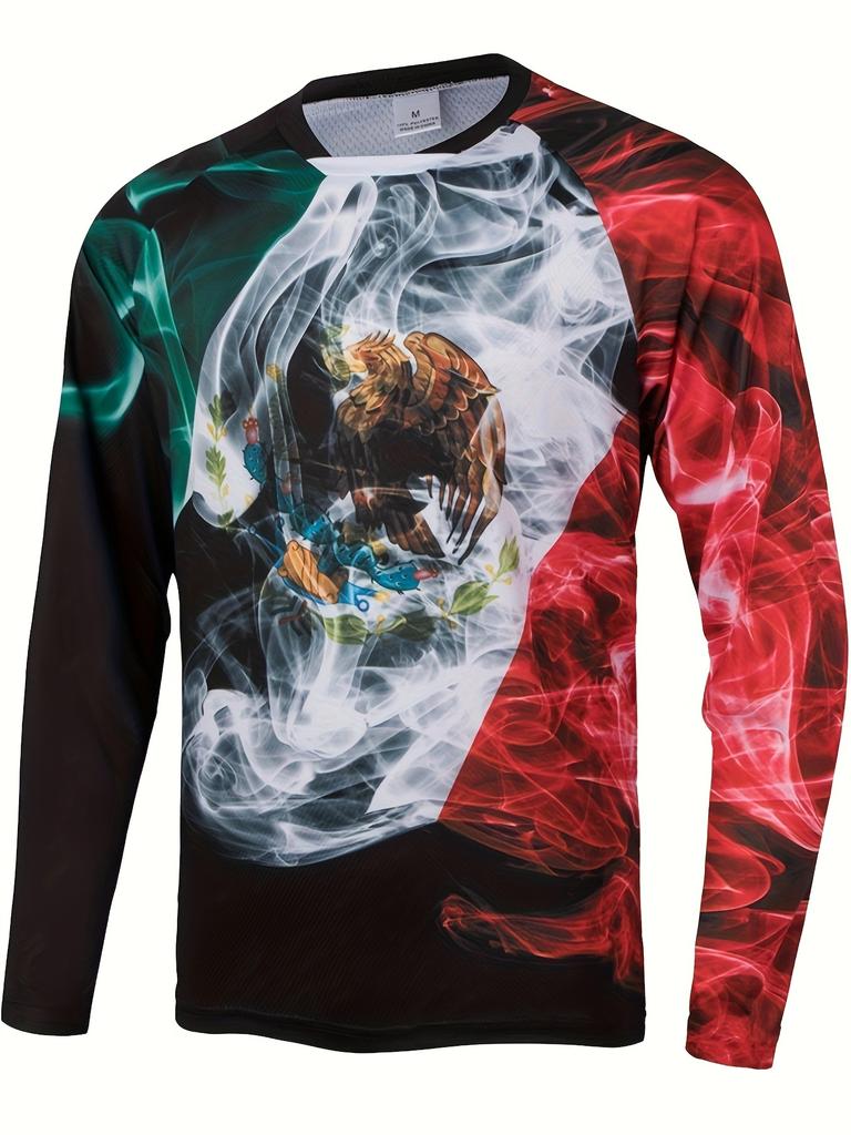 T-shirts à la mode avec drapeau mexicain, imprimé 3D, pour hommes et femmes, à manches longues, streetwear, surdimensionné, Harajuku, pour enfants