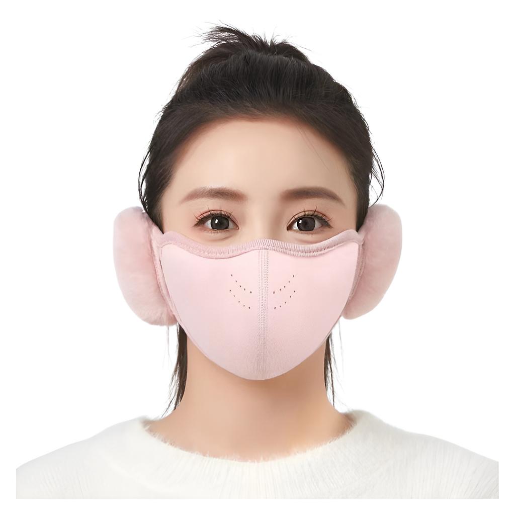 R-Winter Warm Mask for Women, High-Value Style, Fleece Lined, Thickened, Windproof, Cold-Proof, Cycl