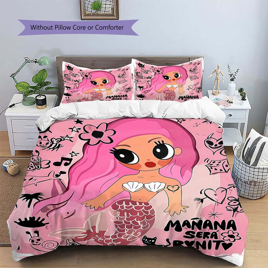 Karol G Pattern Bedding,Quilt Set Quilt Cover Pillowcase Home Birthday Gift(1 * Duvet Cover + 2 * Pillowcase, Without Core)