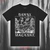 Danse Macabre Vintage Gothic ArT T Shirt Dance of Death Goth Memento Mori Spooky Jersey Vintage Washed Casual Fashion Unisex