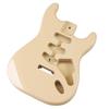 Lesklé krémově žluté tělo elektrické kytary z topolu se třemi single-coil snímači