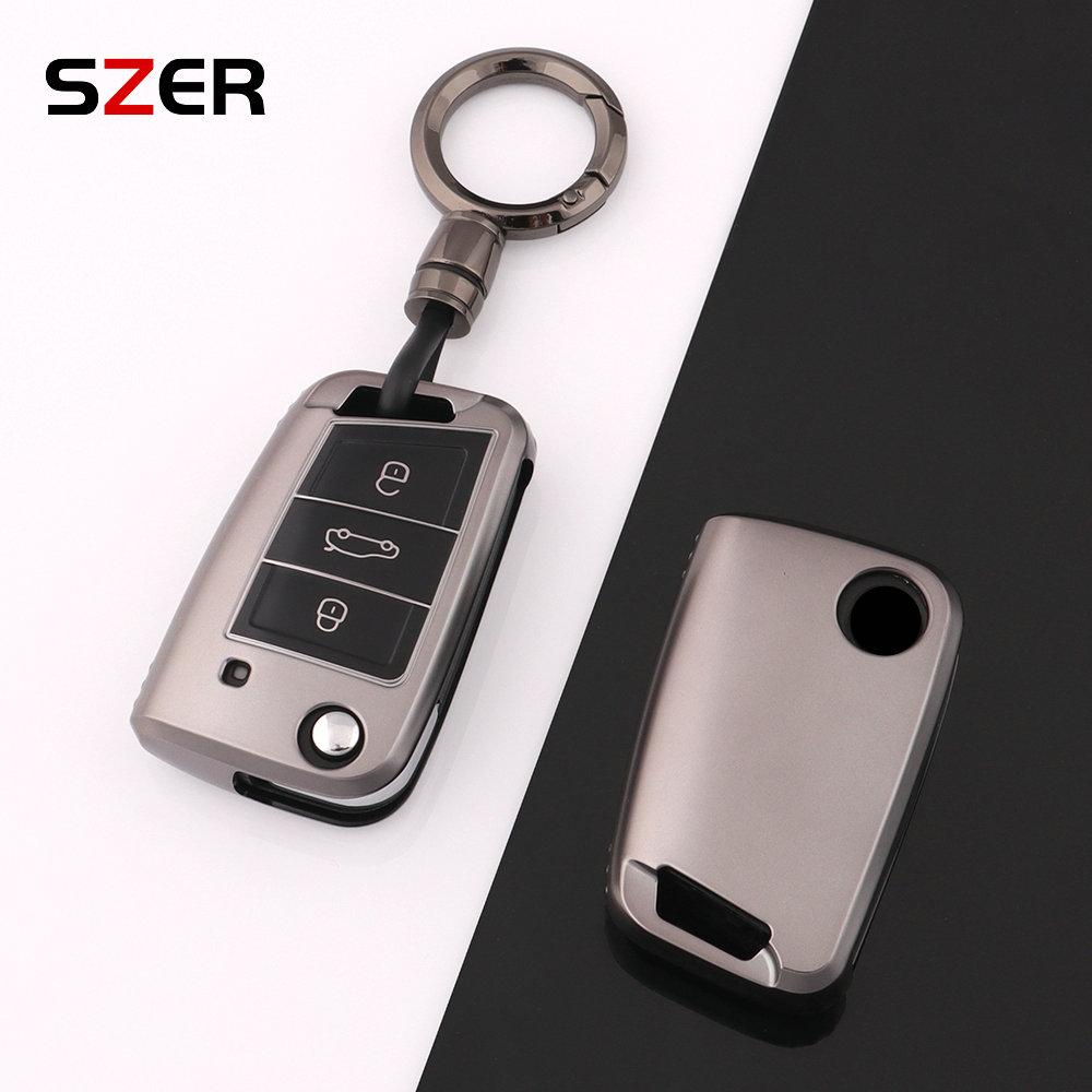 Gun Grey Tpu Car Key Case Cover Shell For Vw Volkswagen Golf 7 Mk7 Tiguan Mk2 For Seat Ateca Leon Fr 2 Ibiza Skoda Octavia A7