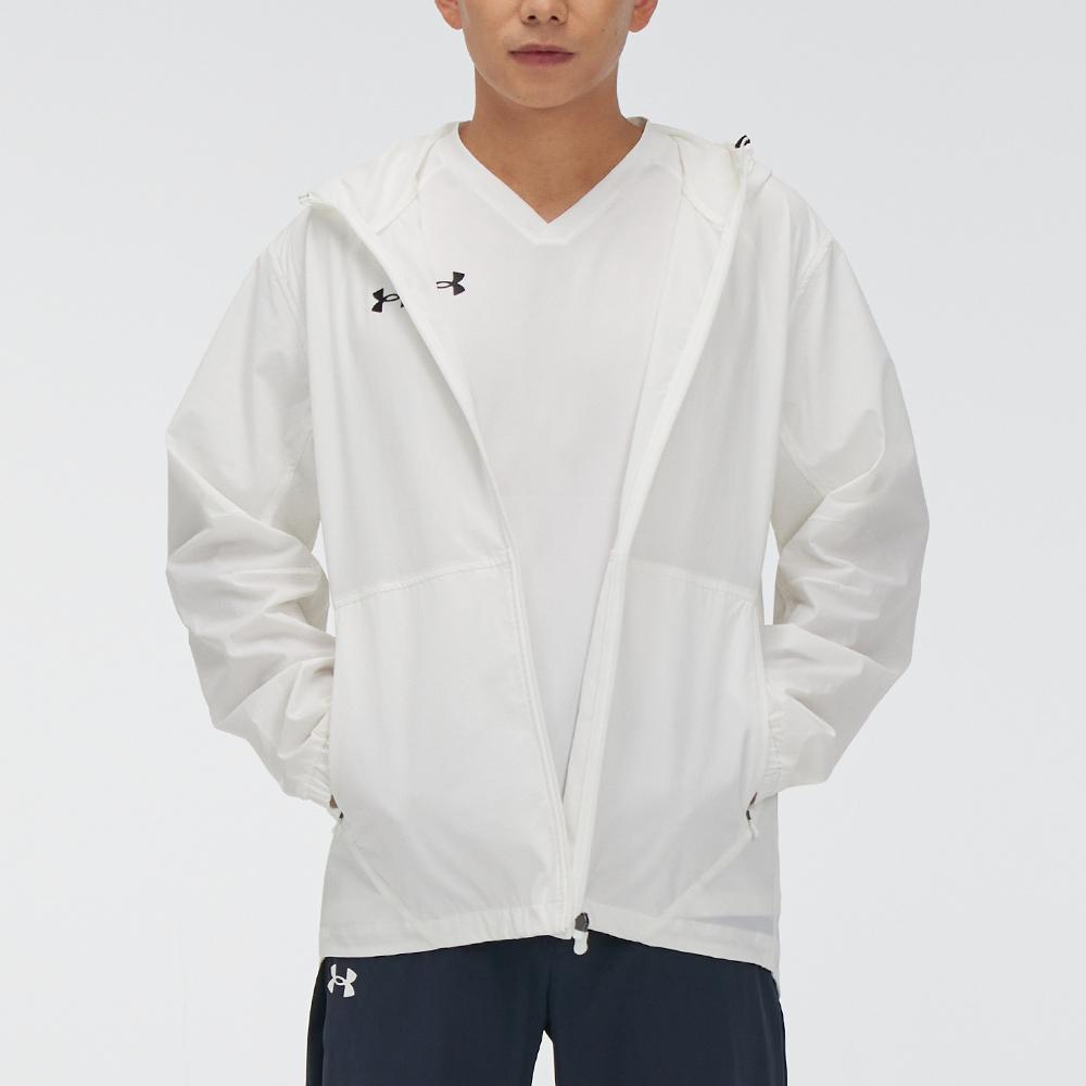 Under Armour Soccer Woven Long Sleeve Logo Jacket Unisex Jackets White 21600411-100