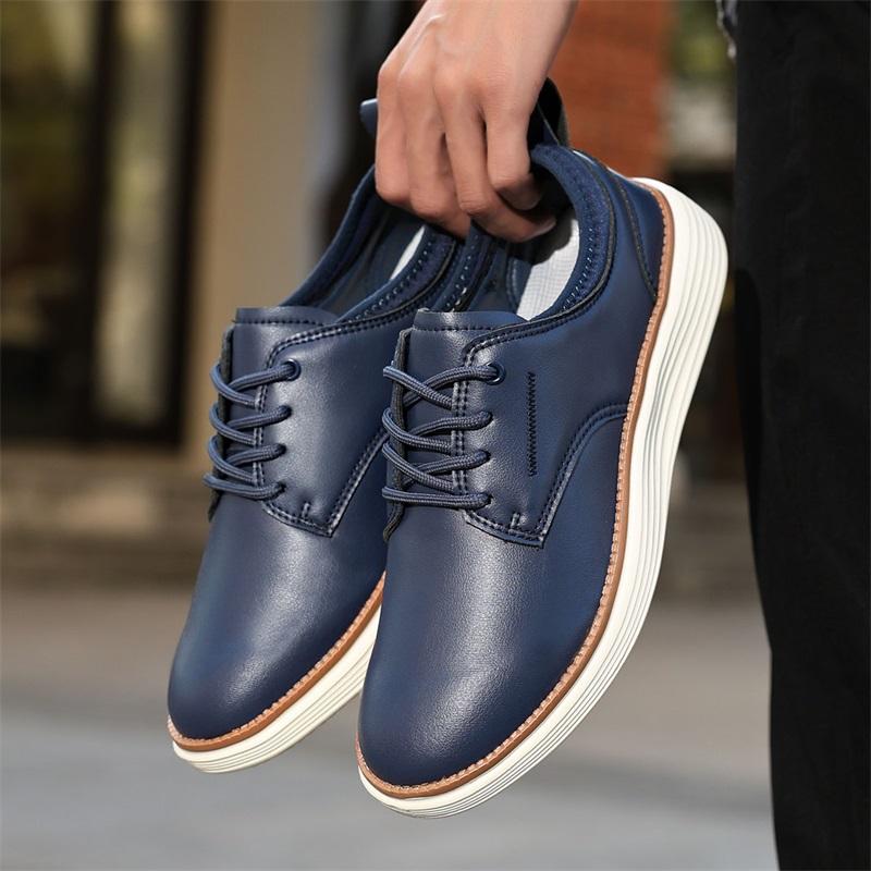 Men's Casual Artificial Leather Dress Oxfords Shoes  Leisure Fashion Sneakers Lightweight Comfortable Walking Shoes
