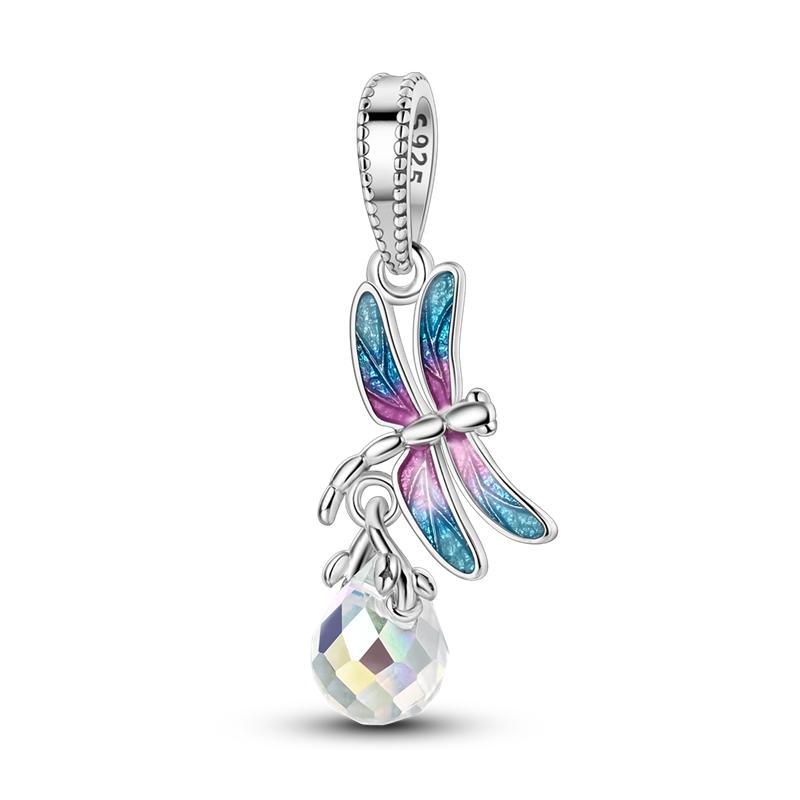 Kupfer Schmetterling Charms Perlen Sommer Stil Zirkonia Herzform Anhänger Original Zubehör Armbänder DIY Schmuck Geschenk