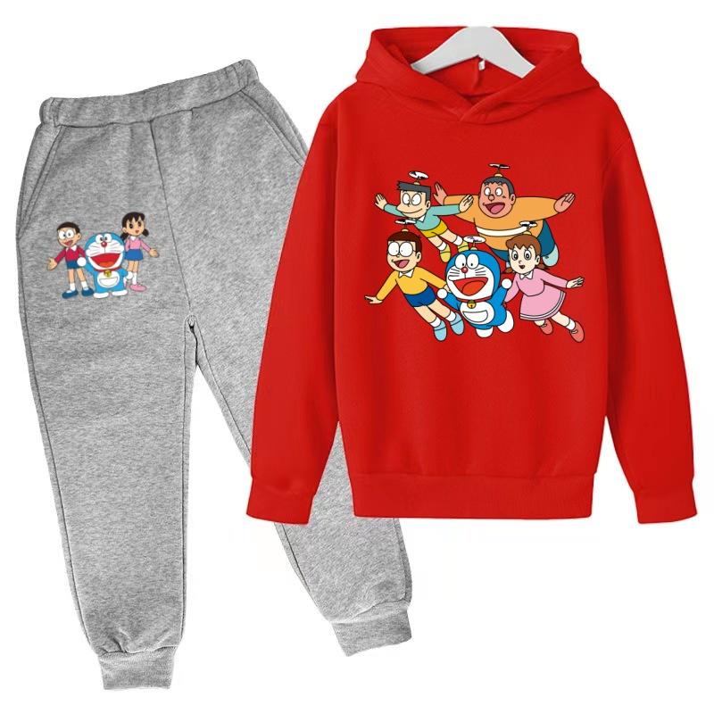 Kids Autumn Winter Clothes Hoodie Cartoon Long Sleeves Sportswear Coat+Pants 2P Boy Girl Toddler 3-12Yrs Leisure Top Fashion Set
