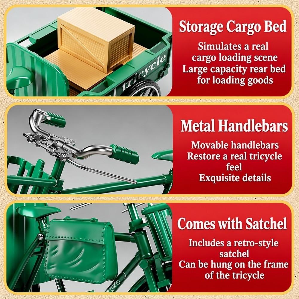 1:10 Scale Tricycle Model Kits Green Black Assembly Bike Model Kit  Gift Giving