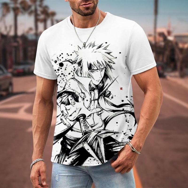 New Men's T Shirt Japanese Anime 3D Prints Casual Short Sleeve Tees Street Oversized Clothing Fashion Cartoon T-Shirts