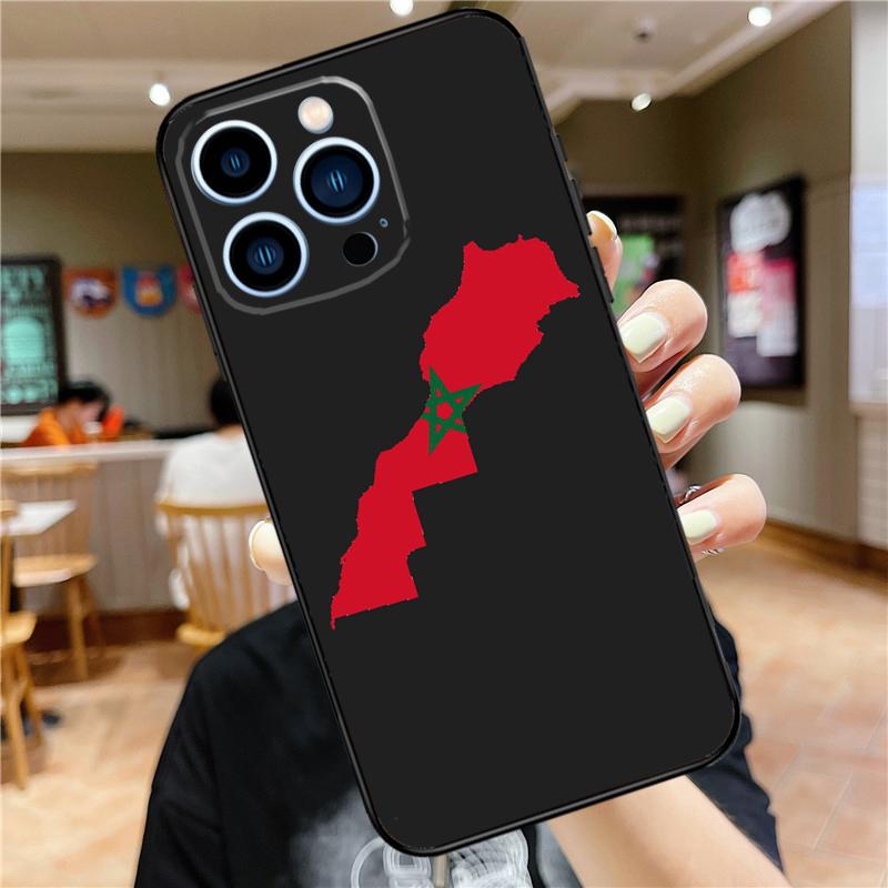 

Morocco Map Flag Case For iPhone 17 16 15 14 13 12 11 Pro Max Mini Plus 16e 17 Air Bumper Cover Accessories iPhone 11