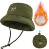1Pc Lightweight Folding Padded Warm Hats Women Winter Bucket Hat Waterproof Cap