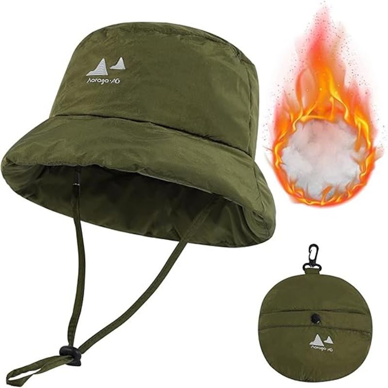 1Pc Lightweight Folding Padded Warm Hats Women Winter Bucket Hat Waterproof Cap